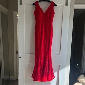 Elegant Red Lace Dress